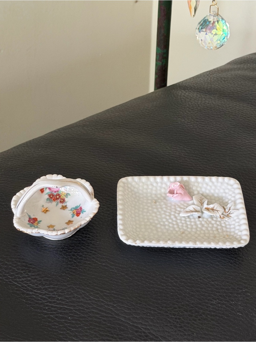 Vintage ceramic trinket dish set, Japan